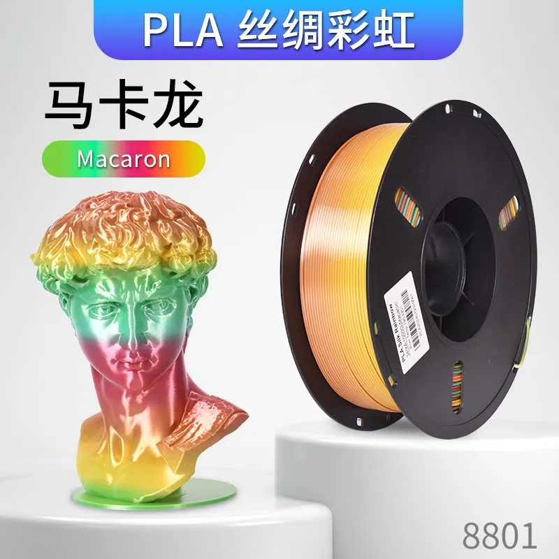 Lanbo PLA-Silk Rainbow Macaron Filament-1KG -1.75- With Spool