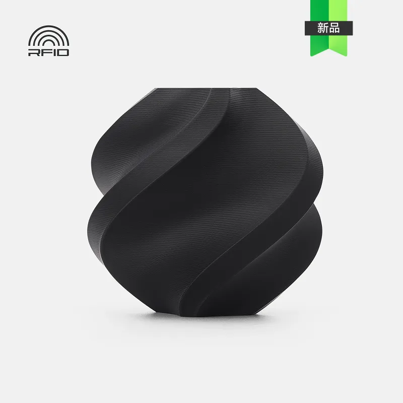 Bambu Lab PLA Pure Absolute Black(17101) Filament-1KG -1.75- with Reusable Spool