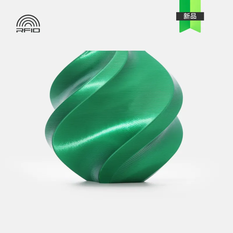 Bambu Lab PLA Silk+ Candy Green(13506) Filament-1KG -1.75- with Reusable Spool
