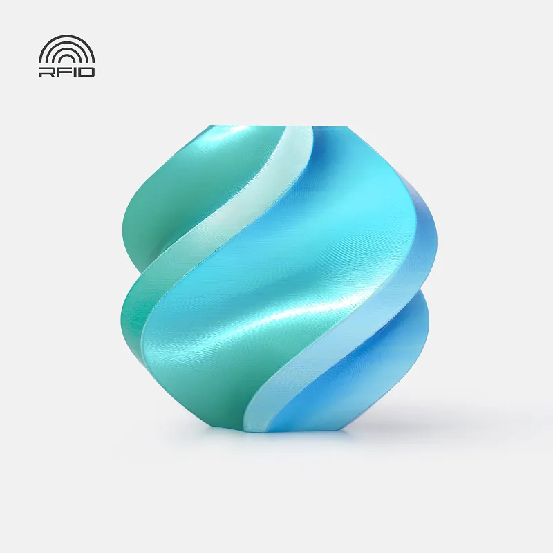 Bambu Lab PLA Silk Multi-Color Blue Hawaii(13904) Filament-1KG -1.75- with Reusable Spool